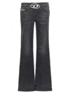 Diesel Cotton Jeans With Metal Oval-d Logo In Black