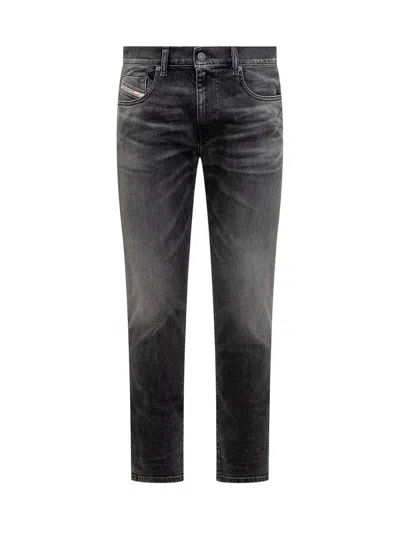 Diesel Man Jeans Black Size 33w-30l Cotton, Polyester, Elastane In Grey Light Wash