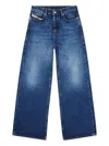 Diesel Womens 01 1996 D-sire Wide-leg Denim Jeans In Blue