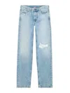 Diesel Straight-leg Ripped Jeans In Blue