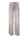 Diesel Wide-leg High-waist Denim Jeans With Five Pockets In Gray