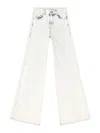 Diesel D-akemi L.32 Wide-leg High-waisted Denim Pants In White