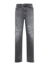 Diesel Faded Grey Distressed Denim Jeans In Gray