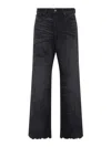 Diesel High-waisted Wide-leg Jeans With Edgy Raw Hem In Black