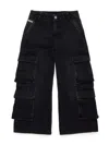 Diesel Black Straight Jeans In Nero