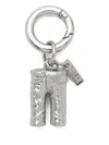 Diesel Jeans Charm Keyring In Metallic