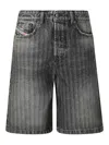 Diesel De-sire-short Herringbone Denim Shorts In Denim
