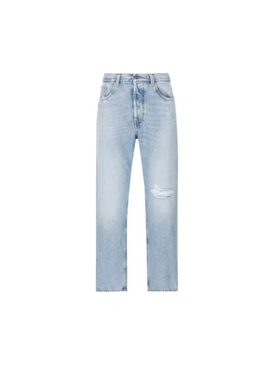 Diesel Straight-leg Distressed Jeans In Blue