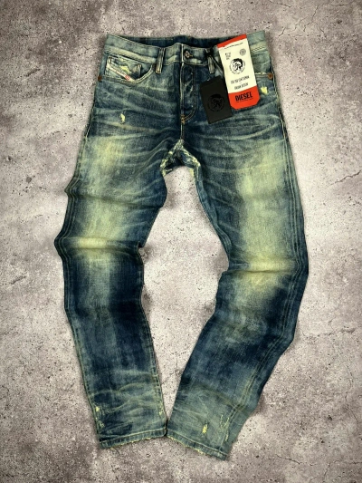 Pre-owned Diesel Jeans  D-kras X Sp4 Slim Fit Made In Italy In Dark Blue