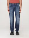 Diesel Denim Trousers With Belt Loops In Denim