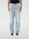 Diesel Light-wash Denim Pants With Distressed Details In Blue