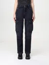 Diesel D-pot-cargo Mid Rise Straight Jeans In Black