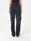 Diesel D-pot-cargo Mid Rise Straight Jeans In Schwarz