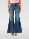 Diesel High-waisted Flared Jeans With Vintage-inspired Finish In Blue