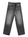 Diesel Straight Trousers With Faded Effect And Belt Loops In Gray