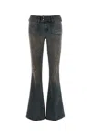Diesel Flared Stretch Denim Jeans With Distressed Pockets In Grey