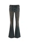 Diesel Flared Stretch Denim Jeans With Distressed Pockets In Grey