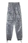 Diesel Cargo Jeans With Reflective Finish And Utility Pockets In Gray