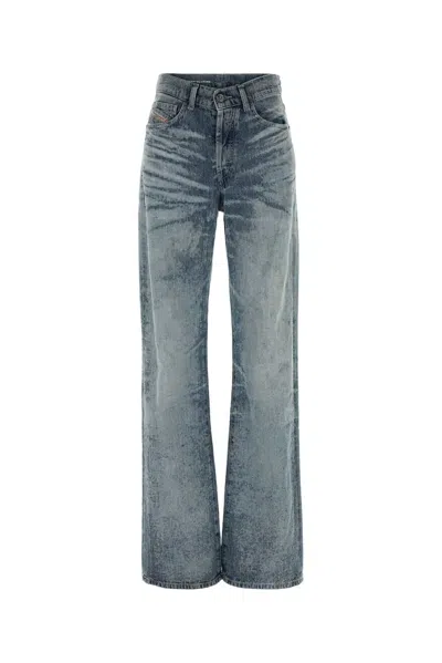 Diesel High-rise Straight-leg Denim Jeans In Blue
