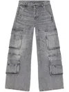 Diesel Cargo Denim Jeans In Multicolor