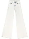 Diesel D-akemi L.32 Wide-leg High-waisted Denim Pants In Multicolor