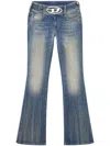 Diesel D-propol 0cbcx Mid-rise Flared Jeans In Multicolor