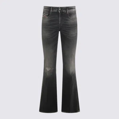 Diesel Jeans Nero In Animal Print