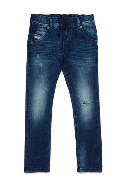 Diesel Dark Blue Regular Jeans With Breaks