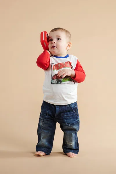 Diesel Babies' Dark Blue Relaxed Jeans With Breaks