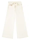 Diesel Off-white Wide Leg Bleach-effect Jeans In White