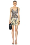 Diesel D-jena-dev Devore' Cotton Dress In Yellow