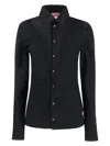 Diesel Camicia Unisex In Jersey Dévoré In Black
