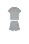 Diesel T-shirt And Bermuda Shorts Set In Grey