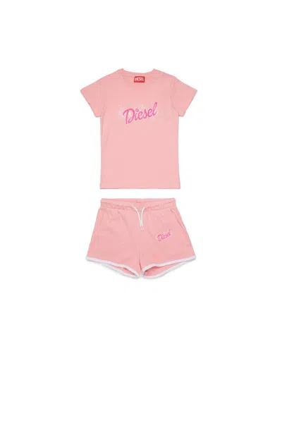 DIESEL SET T-SHIRT E SHORTS IN JERSEY CON LOGO
