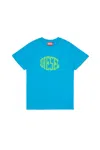Diesel Jersey T-shirt With Logo In Azure