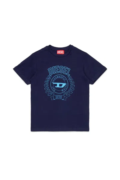 Diesel Jersey T-shirt With Logo In Blue
