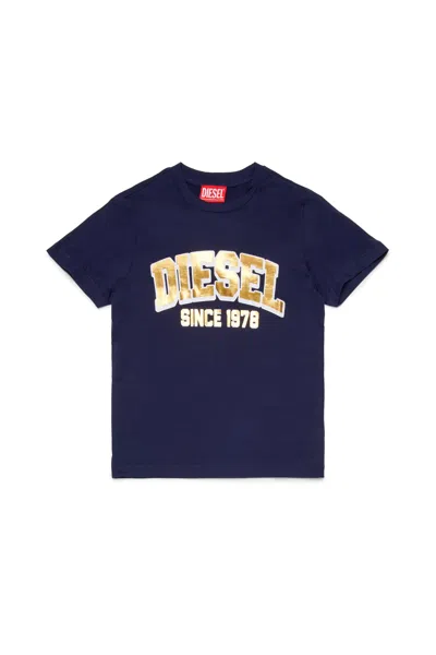 Diesel Jersey T-shirt With Logo In Blue