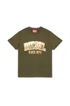 Diesel Jersey T-shirt With Logo In Green