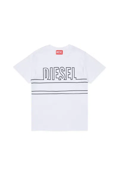 Diesel T-shirt In Jersey Con Logo In White