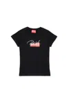 Diesel Distressed-logo-print Cotton T-shirt In Black
