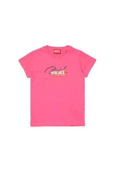 DIESEL JERSEY T-SHIRT WITH SUPERIMPOSED LOGO