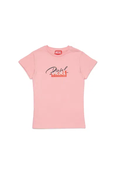 DIESEL JERSEY T-SHIRT WITH SUPERIMPOSED LOGO