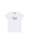 Diesel Distressed-logo-print Cotton T-shirt In White