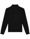 Diesel Black High Neck Sweater With Oval D Logo On The Front