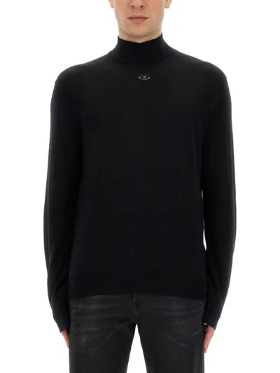 Diesel Jersey With Logo In Black