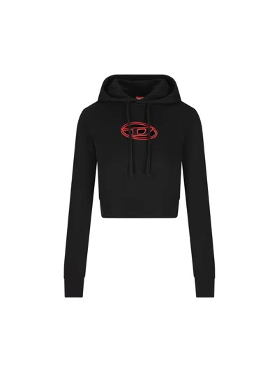 Diesel Women F-slimmy Cotton Blend Sweatshirt In Black