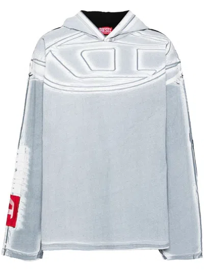 Diesel Logo-print Cotton Hoodie In Gray