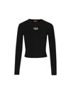 Diesel Logo Cotton Sweatshirt In Black