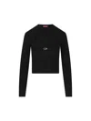 Diesel Logo Plaque Crewneck Jumper In Black
