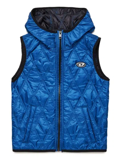 Diesel Kids' Jfokklogo Gilet In Blue